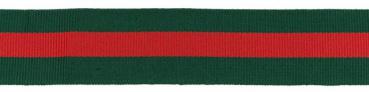 Ripsband - unelastisch 3 cm - flaschengrün/rot